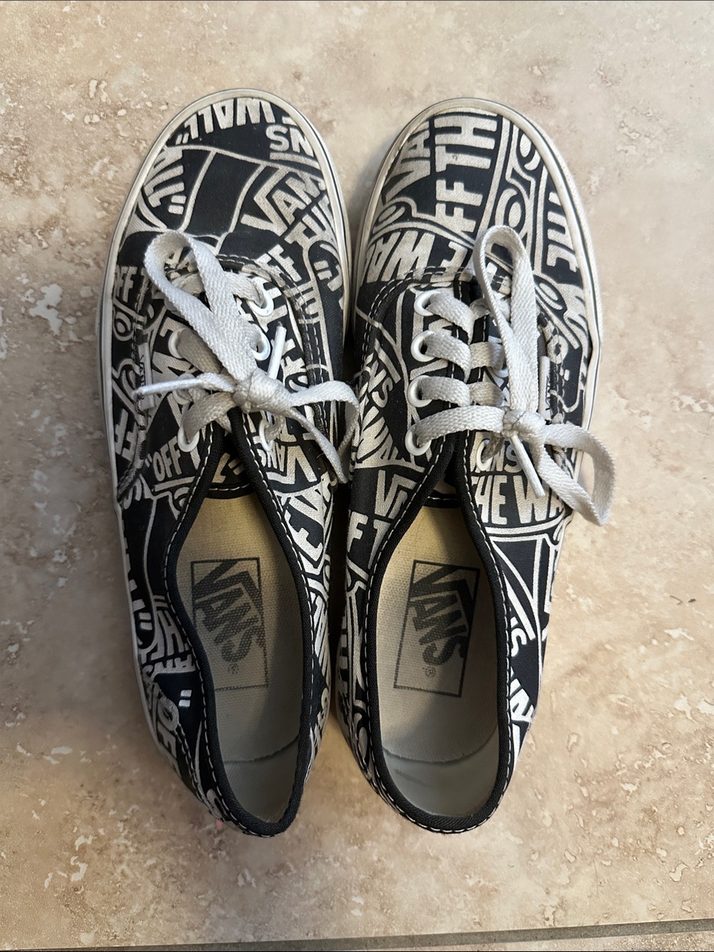 Vans Black & White Graphic Low-Top Sneakers